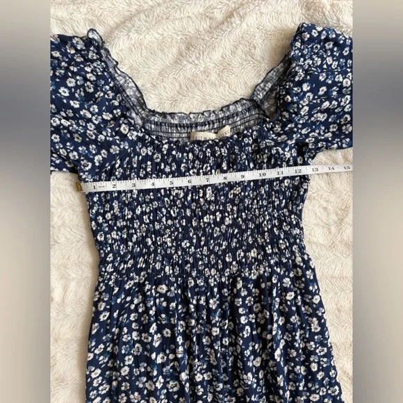 NWT Saltwater Luxe Blue & White Baltic Floral Tiered Skirt Maxi Dress Size Small - Picture 9 of 10